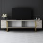 Hanah Home Mueble para TV Travertino y Oro